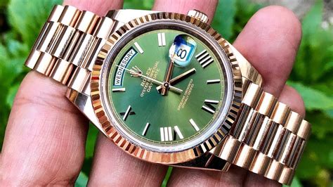 green dial Rolex president name